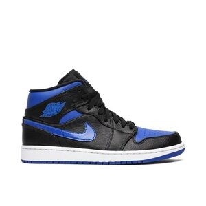 NIKE Air Jordan 1 Royal 7Y (Size: W 8.5) Black Blue and White Sneakers